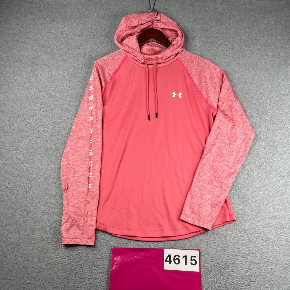 Under Armour Heatgear Hoodie Long Sleeve Performance Shirt Womans Large Pink